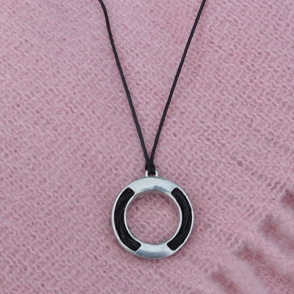 Horse Hair Round Pendant Necklace, Personalised Keepsake Jewellery, Handcast Pewter with Cord or Chain Option