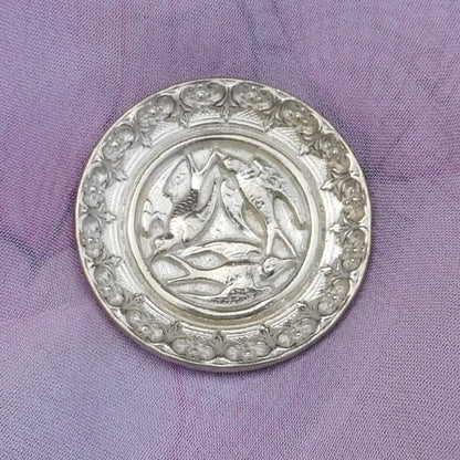 Celtic Raven Brooch, Handcast Pewter, Polished Finish