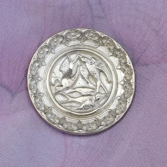 Celtic Raven Brooch, Handcast Pewter, Polished Finish