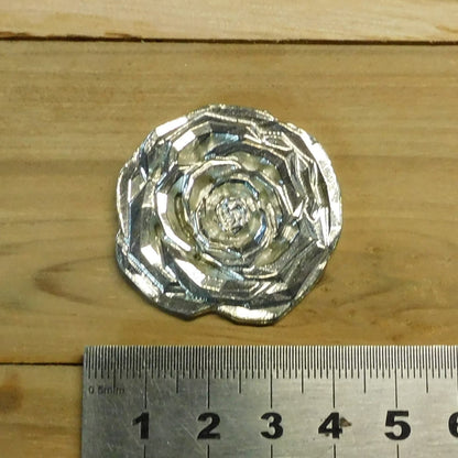Rose Brooch, Handcast Pewter, Polished Finis