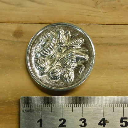 Cornflower Brooch, Handcast Pewter, Polished Finish