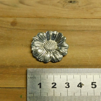 Wildflower Brooch, Handcast Pewter Brooch, Polished Finish
