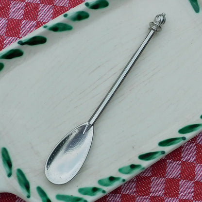 Pewter Jam Spoon with Turned knob handle, Hand-cast in Fine Pewter by William Sturt
