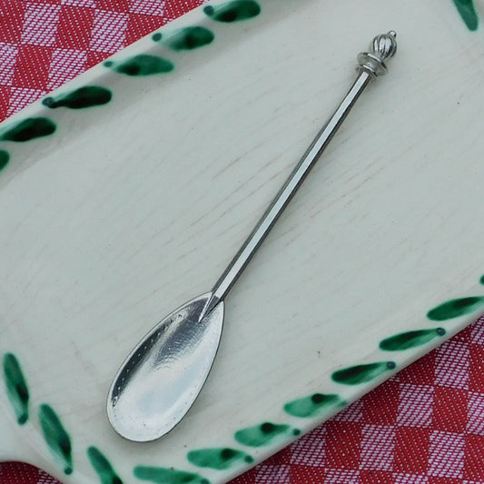 Pewter Jam Spoon with Turned knob handle, Hand-cast in Fine Pewter by William Sturt