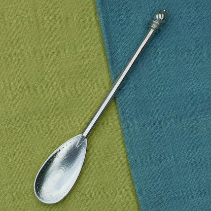 Pewter Jam Spoon with Turned knob handle, Hand-cast in Fine Pewter by William Sturt
