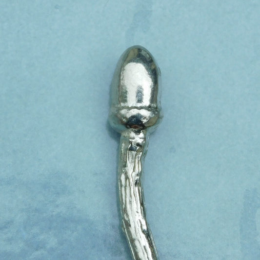 Long Handled Pewter Jam Spoon with Oak Leaf and Acorn, Pewter Condiment Spoon, Handmade, in Finest Pewter, by William Sturt