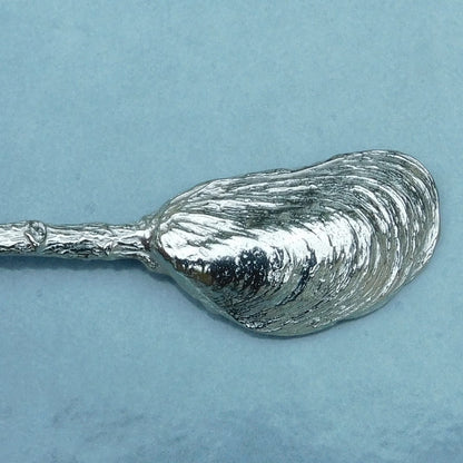Mussel Shell Jam Spoon, Handcast In Fine Pewter By William Sturt