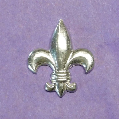 Fleur de Lis Brooch, Handcast Pewter Brooch, Polished Finish