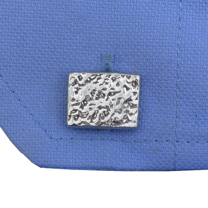 Hammered Rectangle Cufflinks, Handcast Pewter Cufflinks, Polished Finish