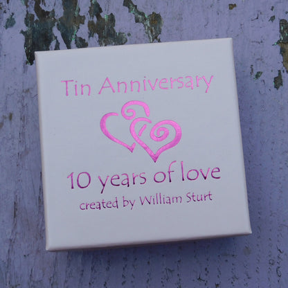 Tenth Anniversary Pewter Key Ring, Handmade From Fine Pewter by William Sturt