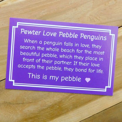 Pewter Penguin Pebble Gift, Choose Your Special Stone, William Sturt Fine Pewter