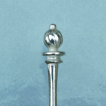 Pewter Jam Spoon with Turned knob handle, Hand-cast in Fine Pewter by William Sturt