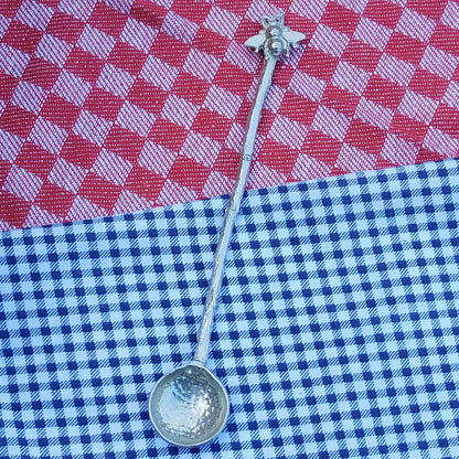 Long Handled Pewter Jam Spoon with Honey Bee Handle, Pewter Condiment Spoon, Handmade, in Finest Pewter, by William Sturt