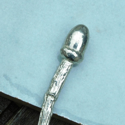 Jam Spoon with Ivy Bowl and Acorn Handle, Handmade in Fine Pewter by William Sturt