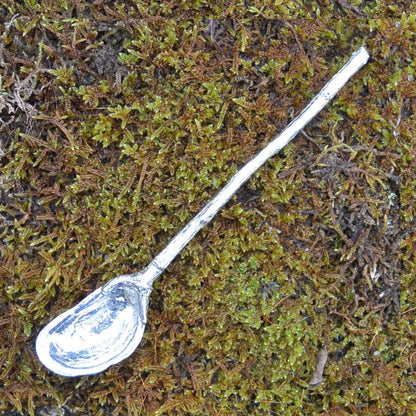 Mussel Shell Jam Spoon, Handcast In Fine Pewter By William Sturt