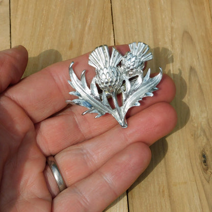 Thistle Scarf Ring, Handcast Pewter, Polished Finish