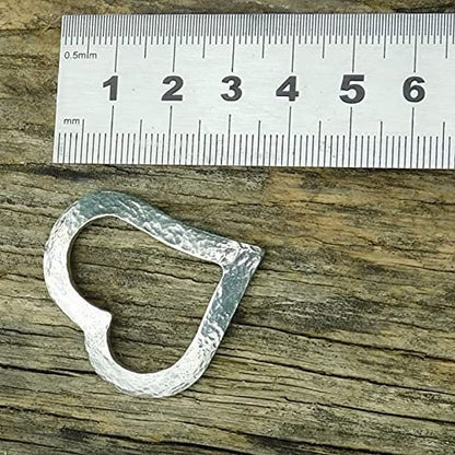 Heart Brooch, Handcast Pewter, Polished Finish