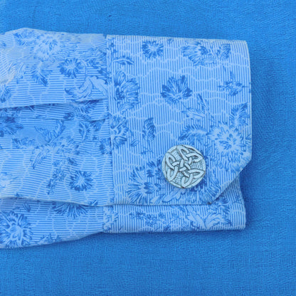Celtic Knot Cufflinks, Handcast Pewter Cufflinks, Polished Finish