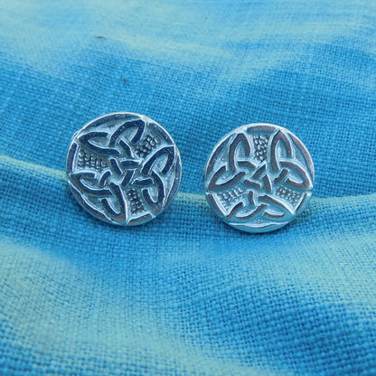 Celtic Knot Cufflinks, Handcast Pewter Cufflinks, Polished Finish