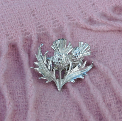 Thistle Scarf Ring, Handcast Pewter, Polished Finish