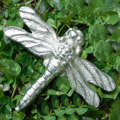 Dragonfly Brooch (Bold Design), Handcast Pewter Brooch, Polished Finish