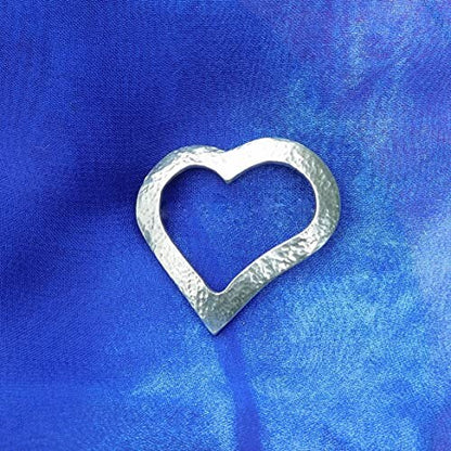 Heart Brooch, Handcast Pewter, Polished Finish
