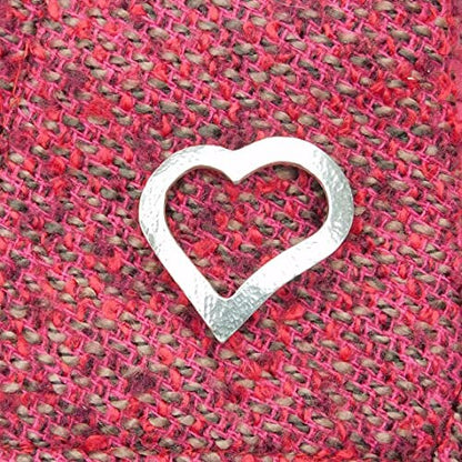 Heart Brooch, Handcast Pewter, Polished Finish