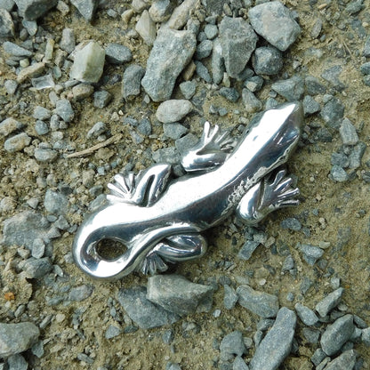 Lizard Brooch, (Chunky Design), Handcast Pewter, Polished Finish