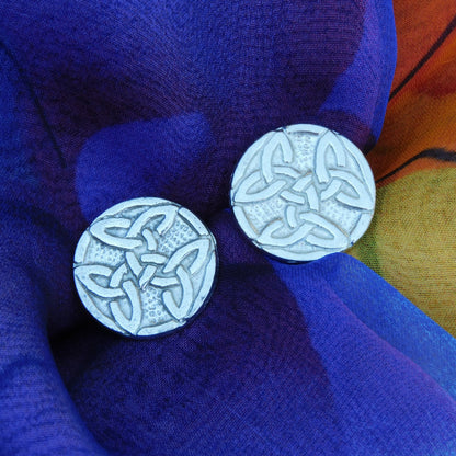Celtic Knot Cufflinks, Handcast Pewter Cufflinks, Polished Finish