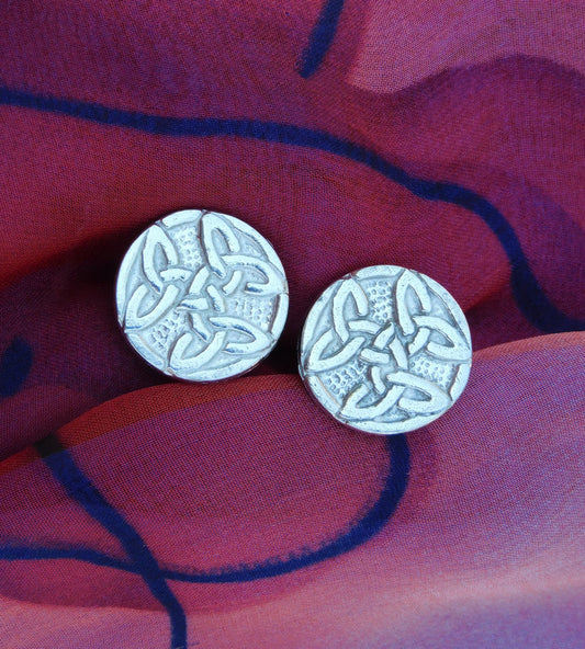 Celtic Knot Cufflinks, Handcast Pewter Cufflinks, Polished Finish