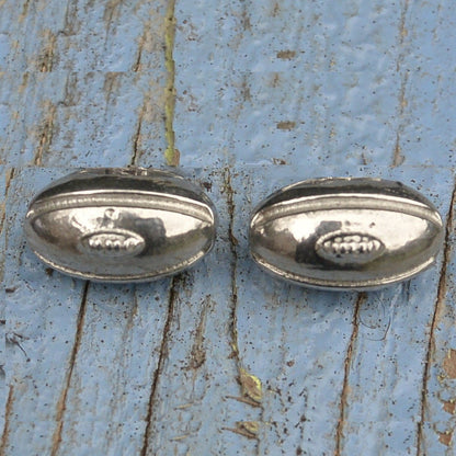 Rugby Ball Cufflinks, Handcast Pewter, Polished Finish