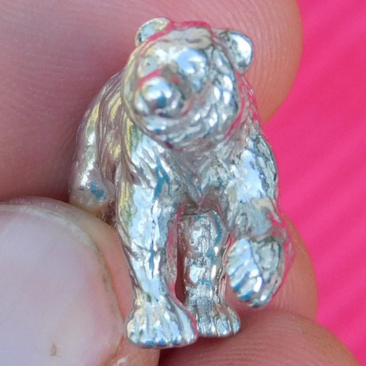 Grizzly Bear Figurine, Bear Totem, Bear Miniature, Hand Crafted, Handmade in Fine Pewter, by William Sturt