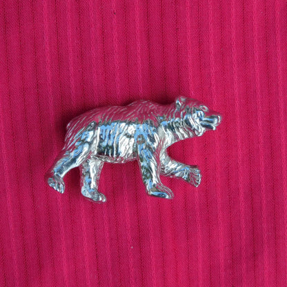 Grizzly Bear Figurine, Bear Totem, Bear Miniature, Hand Crafted, Handmade in Fine Pewter, by William Sturt