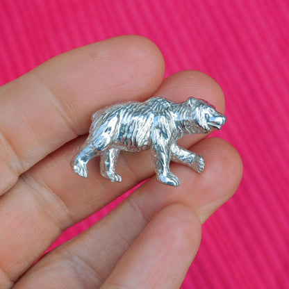 Grizzly Bear Figurine, Bear Totem, Bear Miniature, Hand Crafted, Handmade in Fine Pewter, by William Sturt