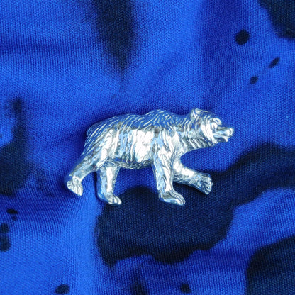 Grizzly Bear Figurine, Bear Totem, Bear Miniature, Hand Crafted, Handmade in Fine Pewter, by William Sturt