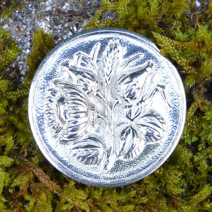 Cornflower Brooch, Handcast Pewter, Polished Finish