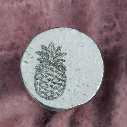 Pineapple Cufflinks (Hammered Design), Handcast Pewter Cufflinks, Polished Finish