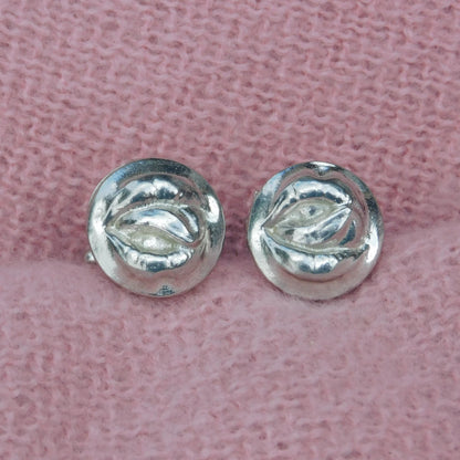 Lips Cufflinks, Handcast Pewter Cufflinks, Polished Finish