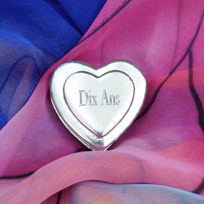 Tin anniversary keyring, handmade in Fine Pewter with Personalisable date.