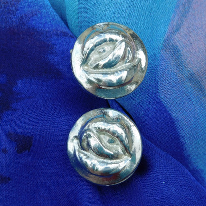 Lips Cufflinks, Handcast Pewter Cufflinks, Polished Finish