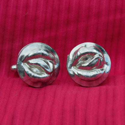 Lips Cufflinks, Handcast Pewter Cufflinks, Polished Finish