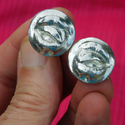 Lips Cufflinks, Handcast Pewter Cufflinks, Polished Finish