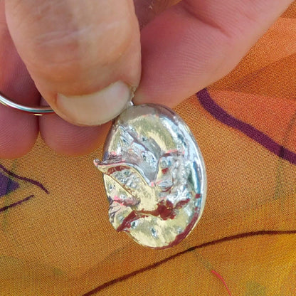 Dove Keyring, Dove Key Fob, Handmade, by William Sturt, in Fine Pewter