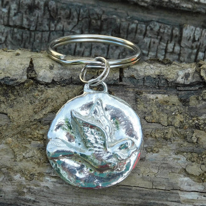 Dove Keyring, Dove Key Fob, Handmade, by William Sturt, in Fine Pewter