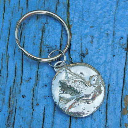 Dove Keyring, Dove Key Fob, Handmade, by William Sturt, in Fine Pewter