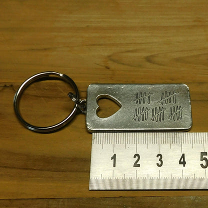 Twenty Fifth Anniversary Pewter Key Ring, Tally mark, 25th Wedding anniversary, Hand Crafted, Handmade From Fine Pewter by William Sturt