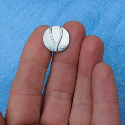 Wishbone Cufflinks, Handcast Pewter Cufflinks, Polished Finish