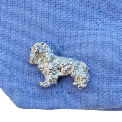 Cocker Spaniel Cufflinks, Handcast Pewter Cufflinks, Polished Finish