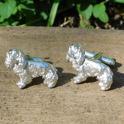 Cocker Spaniel Cufflinks, Handcast Pewter Cufflinks, Polished Finish