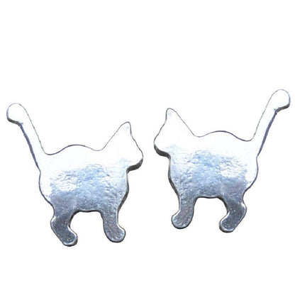 Cat Cufflinks (Standing Cat), Handcast Pewter Cufflinks, Polished Finish